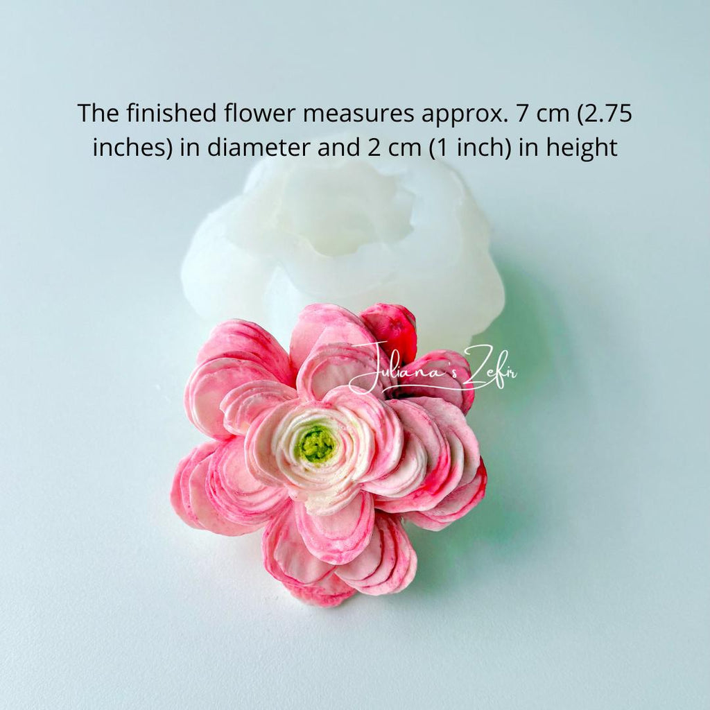 Ranunculus Cream Silicone Mold | food grade marshmallow zefir decorating tool
