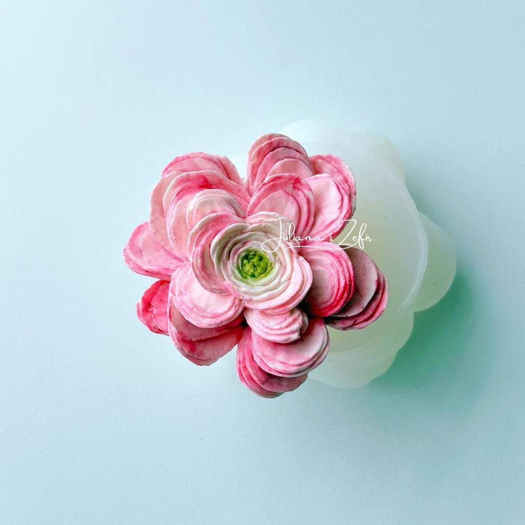 Ranunculus Cream Silicone Mold | food grade marshmallow zefir decorating tool