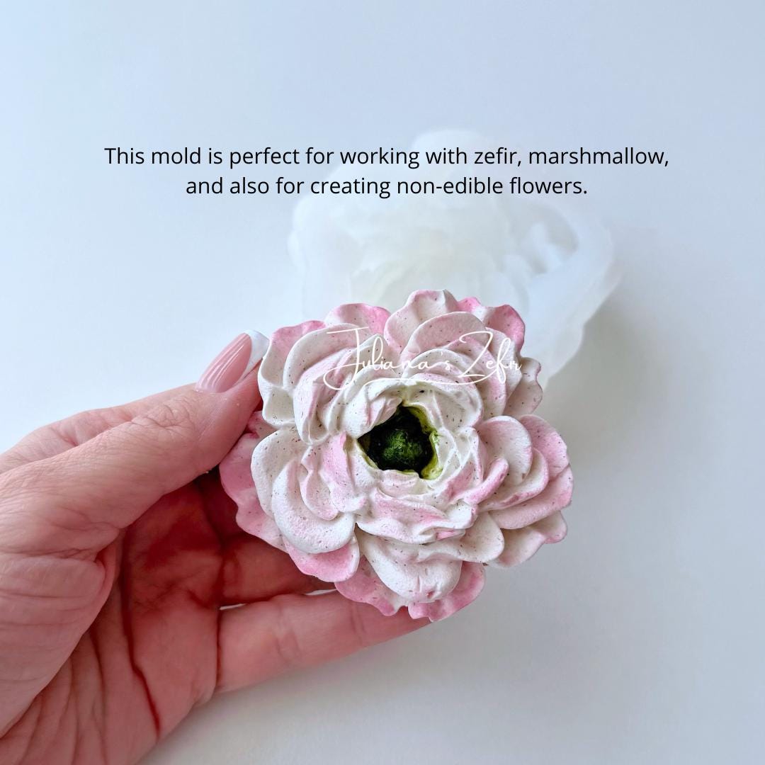 Peony Small Soft Silicone Mold | food grade marshmallow zefir decorating tool