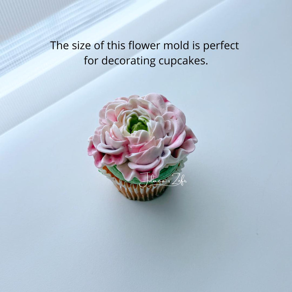 Peony Small Soft Silicone Mold | food grade marshmallow zefir decorating tool
