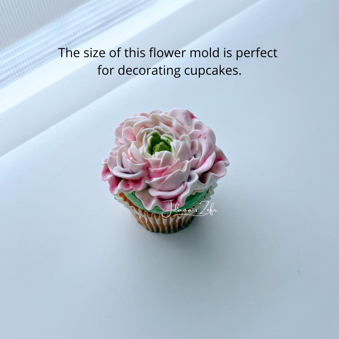 Peony Small Soft Silicone Mold | food grade marshmallow zefir decorating tool
