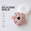 Peony Small Soft Silicone Mold | food grade marshmallow zefir decorating tool