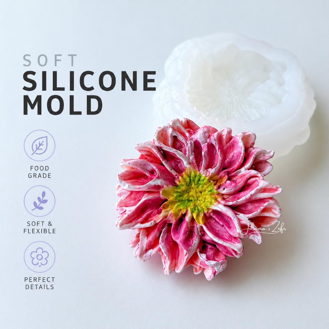 Chrysanthemum Bolte Soft Silicone Mold | food grade marshmallow zefir decorating tool
