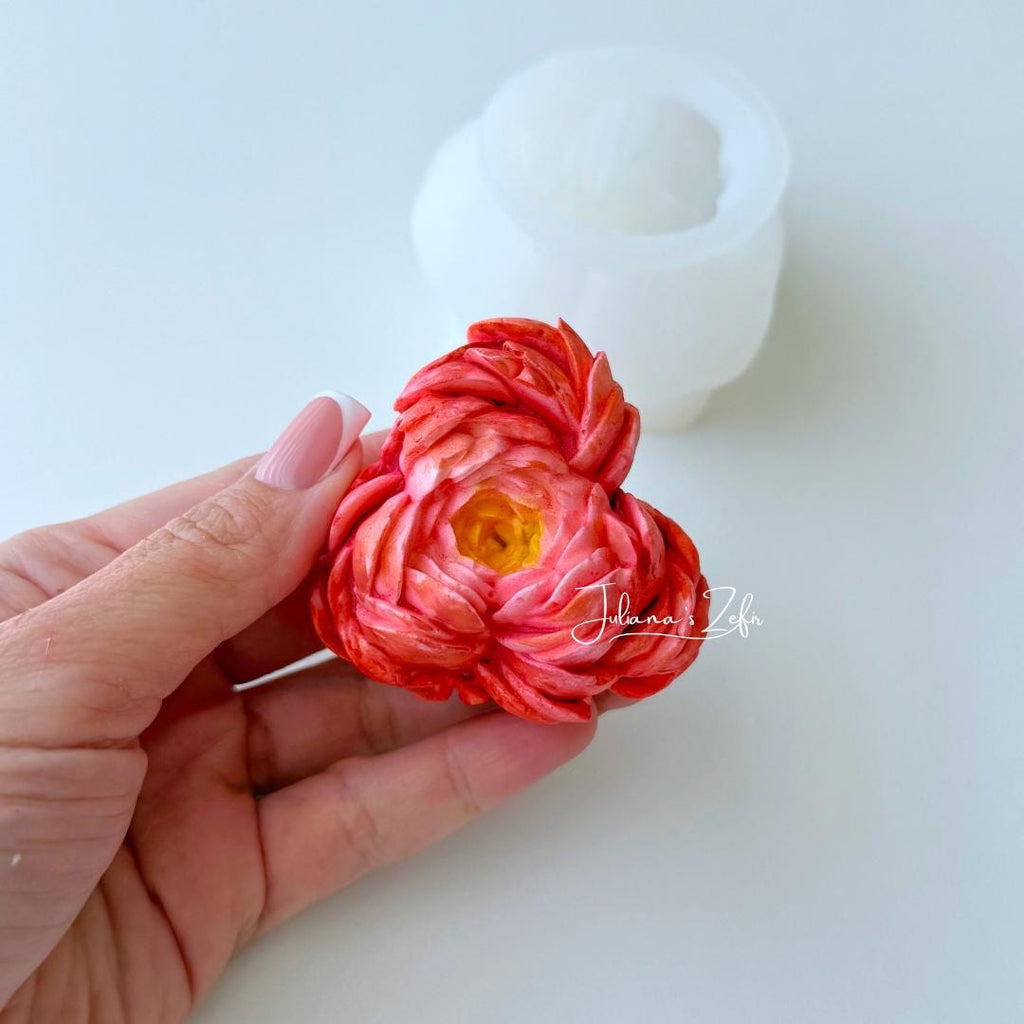Peony Heart Silicone Mold | food grade marshmallow zefir decorating tool