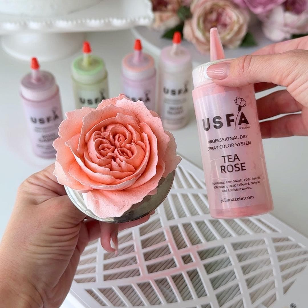 Tea Rose Dry Spray Color System – Airbrush Alternative for Piped Flowers