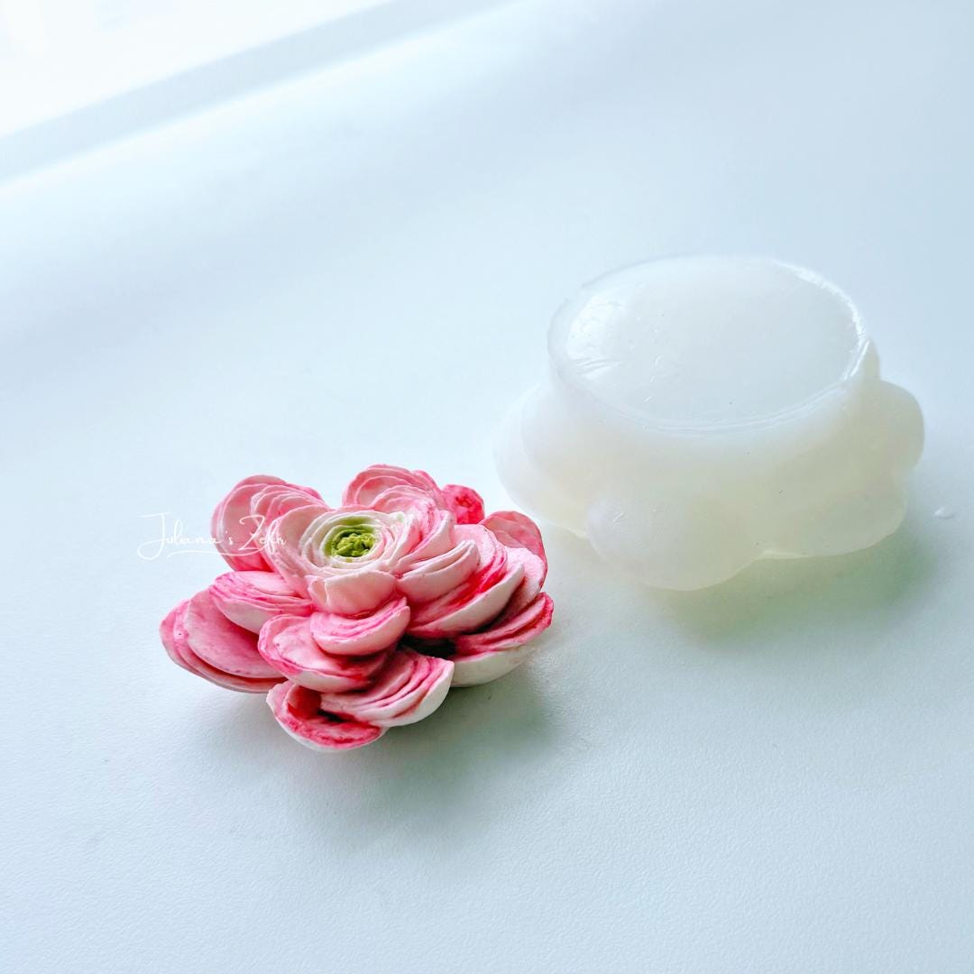 Ranunculus Cream Silicone Mold | food grade marshmallow zefir decorating tool