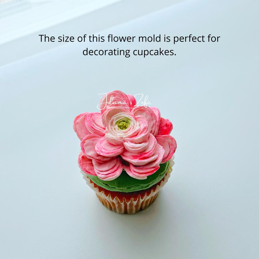 Ranunculus Cream Silicone Mold | food grade marshmallow zefir decorating tool