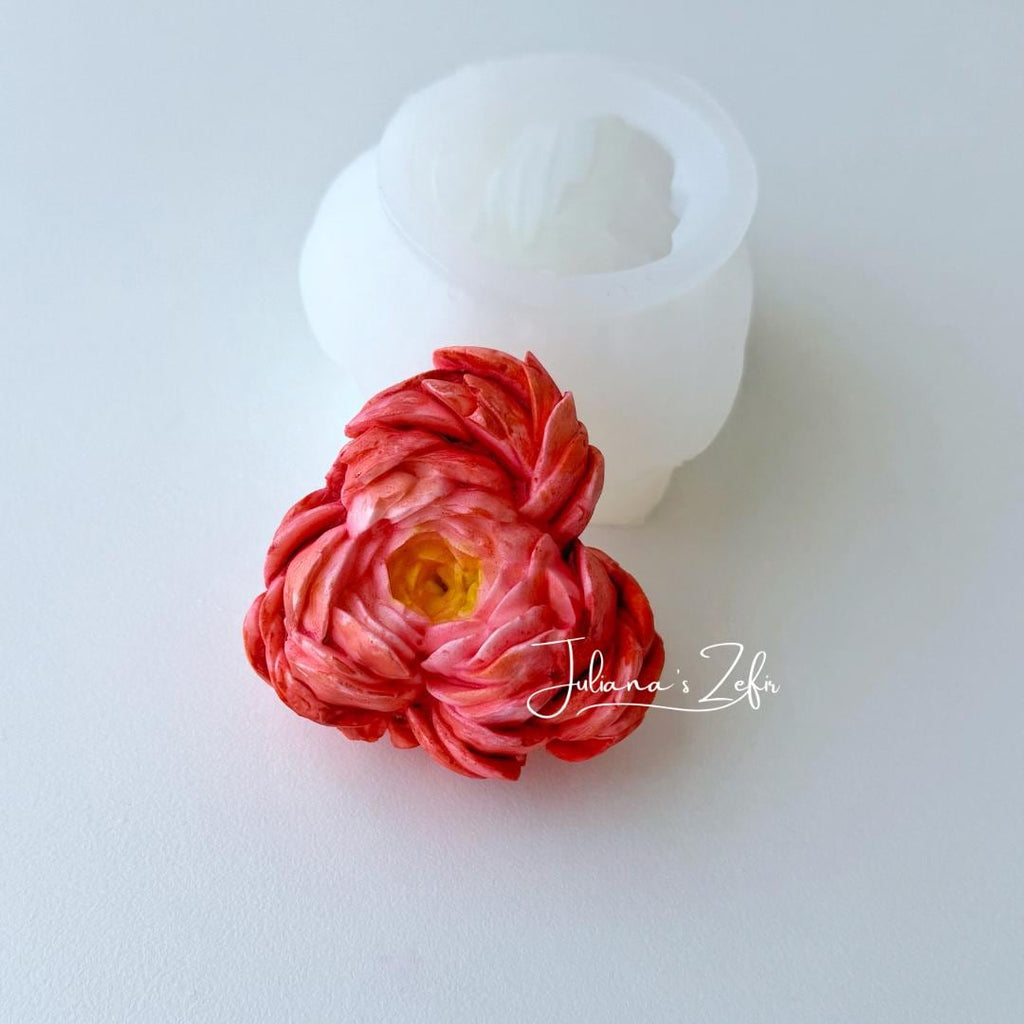 Peony Heart Silicone Mold | food grade marshmallow zefir decorating tool