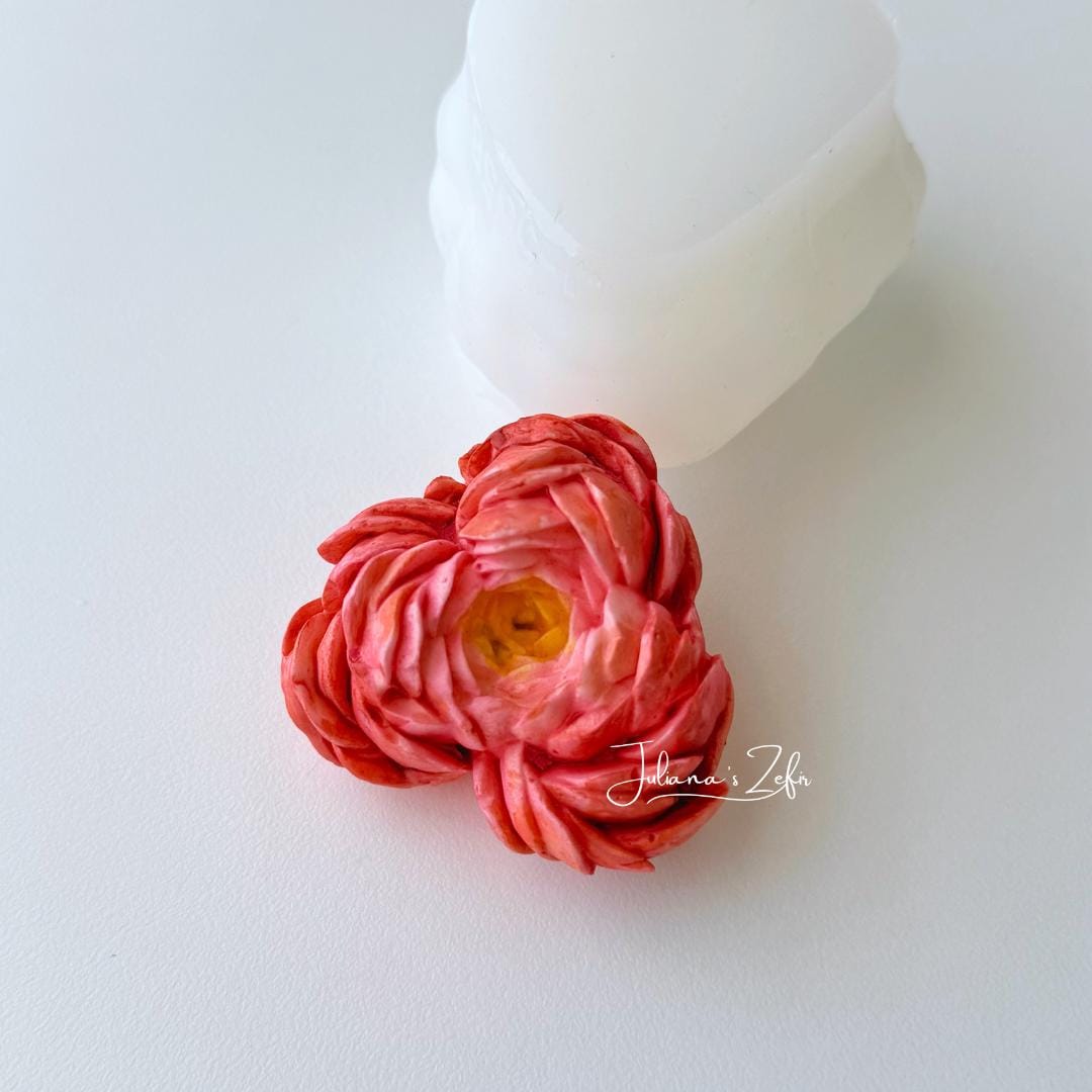 Peony Heart Silicone Mold | food grade marshmallow zefir decorating tool