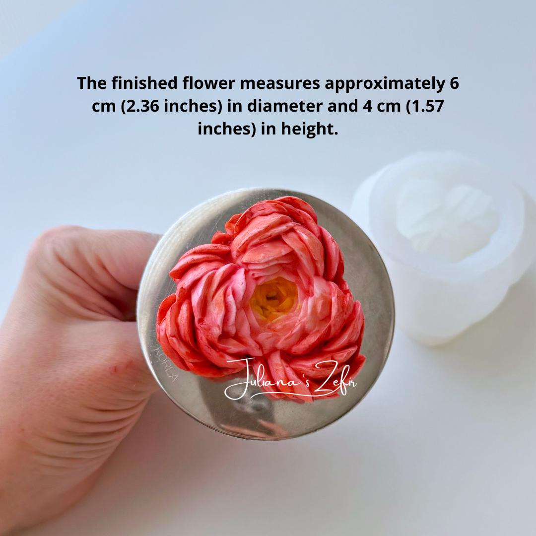 Peony Heart Silicone Mold | food grade marshmallow zefir decorating tool