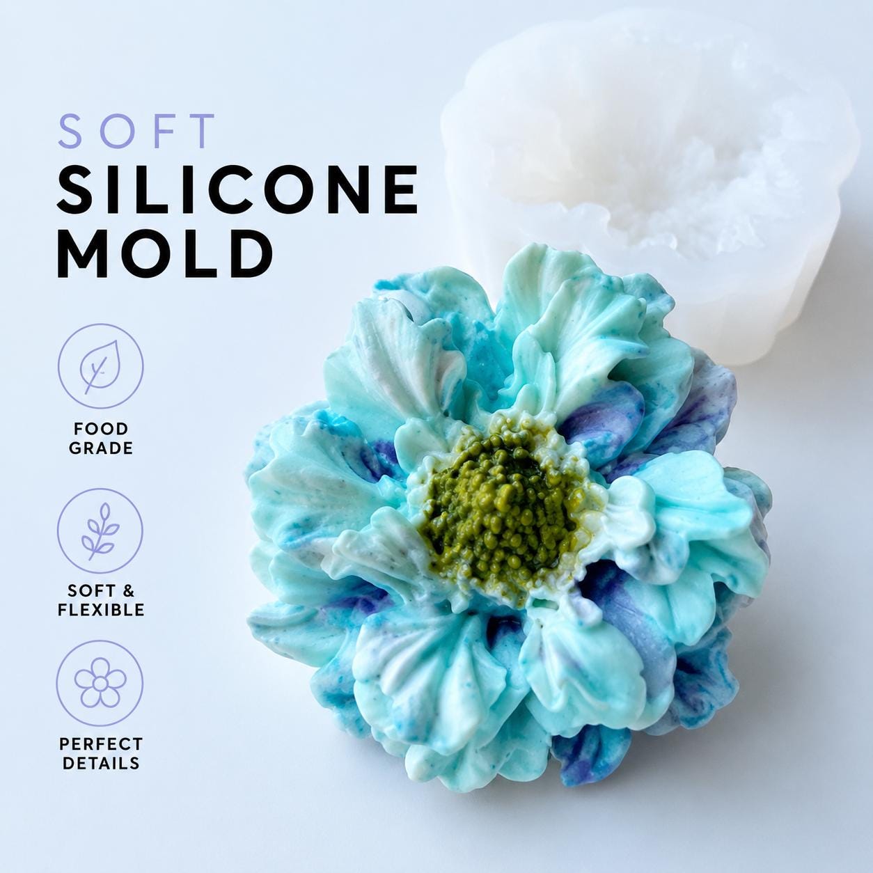 Scabiosa Silicone Mold | food grade marshmallow zefir decorating tool