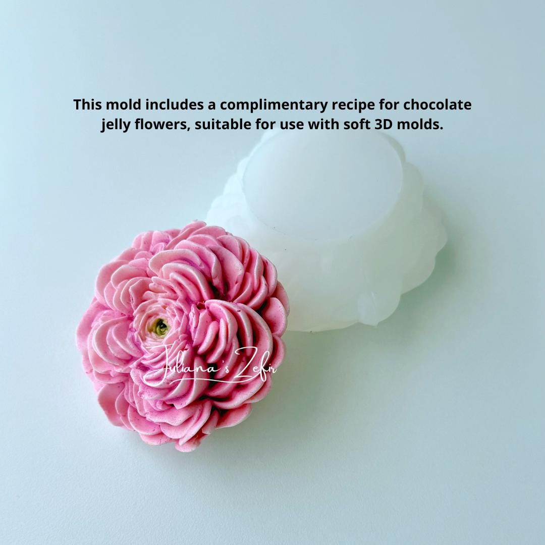 Ranunculus Lady Silicone Mold | food grade marshmallow zefir decorating tool
