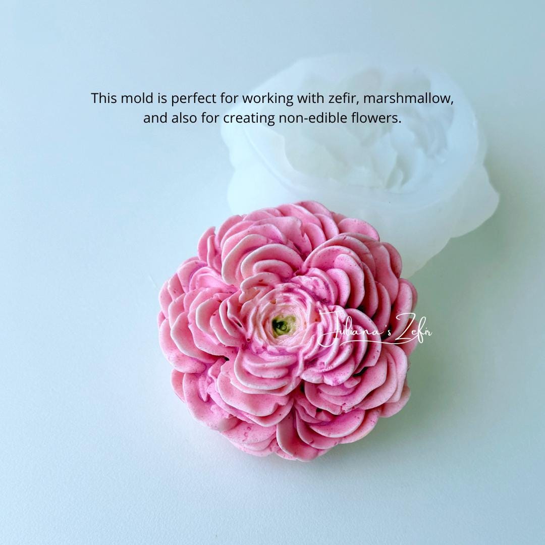 Ranunculus Lady Silicone Mold | food grade marshmallow zefir decorating tool
