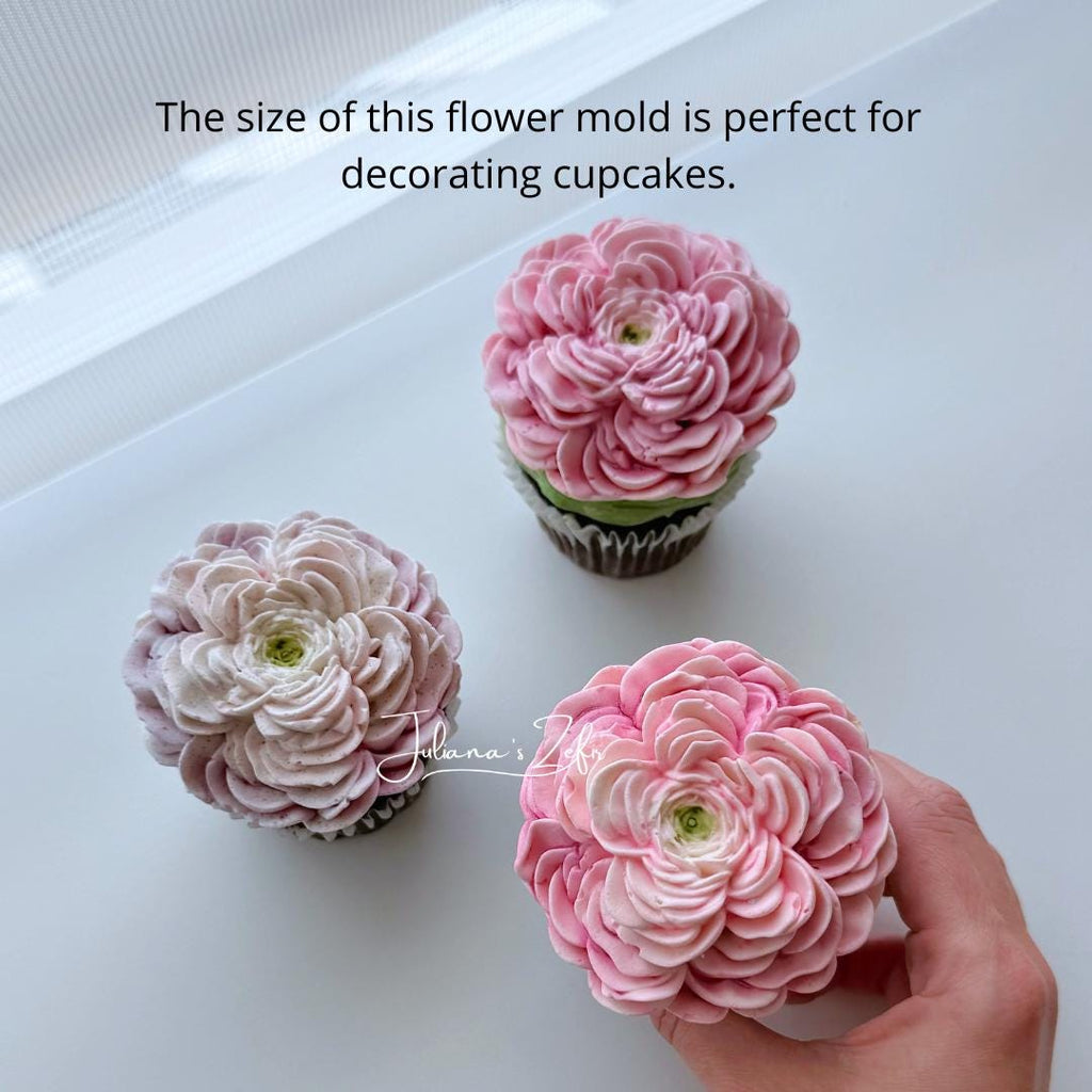 Ranunculus Lady Silicone Mold | food grade marshmallow zefir decorating tool
