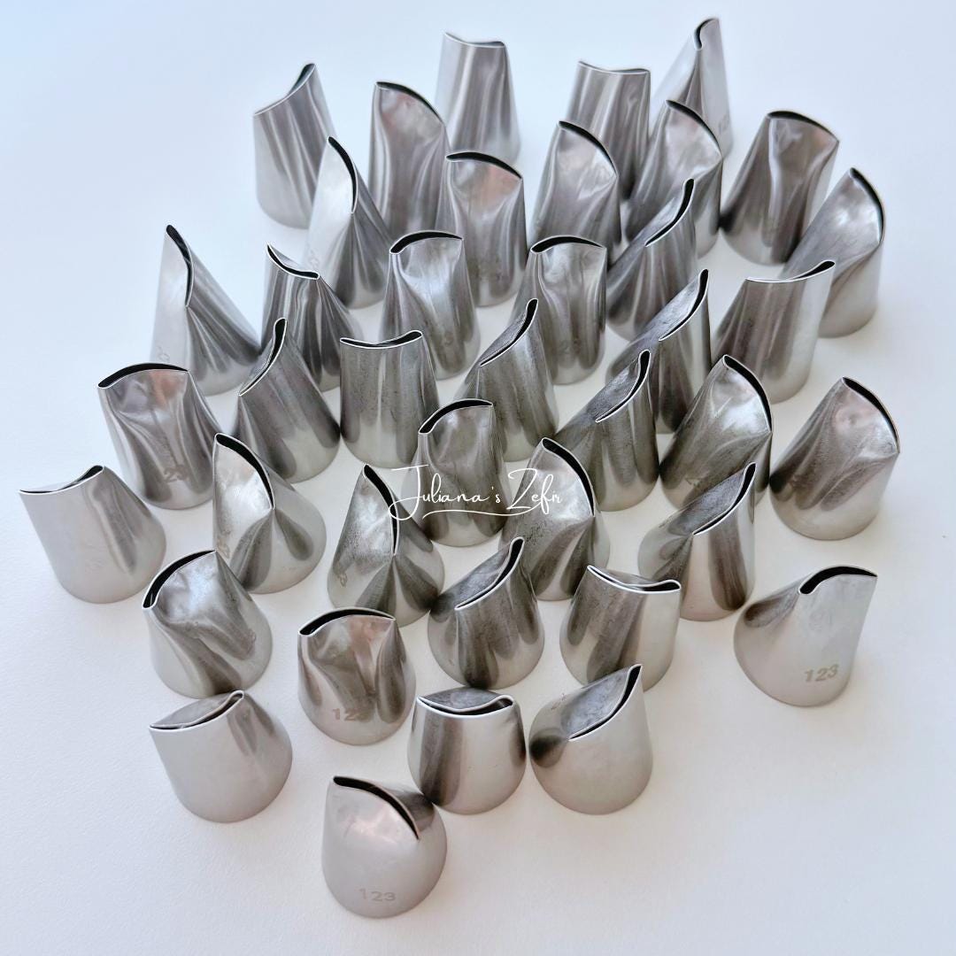 123 narrow tuned piping tip for zefir flowers, buttercream piping nozzle