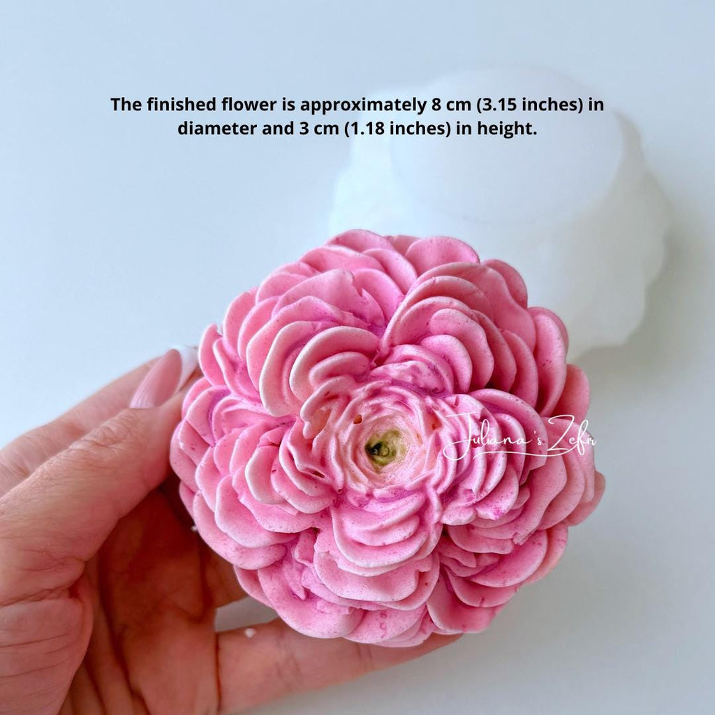 Ranunculus Lady Silicone Mold | food grade marshmallow zefir decorating tool