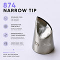 874 narrow tuned piping tip for zefir flowers, buttercream piping nozzle