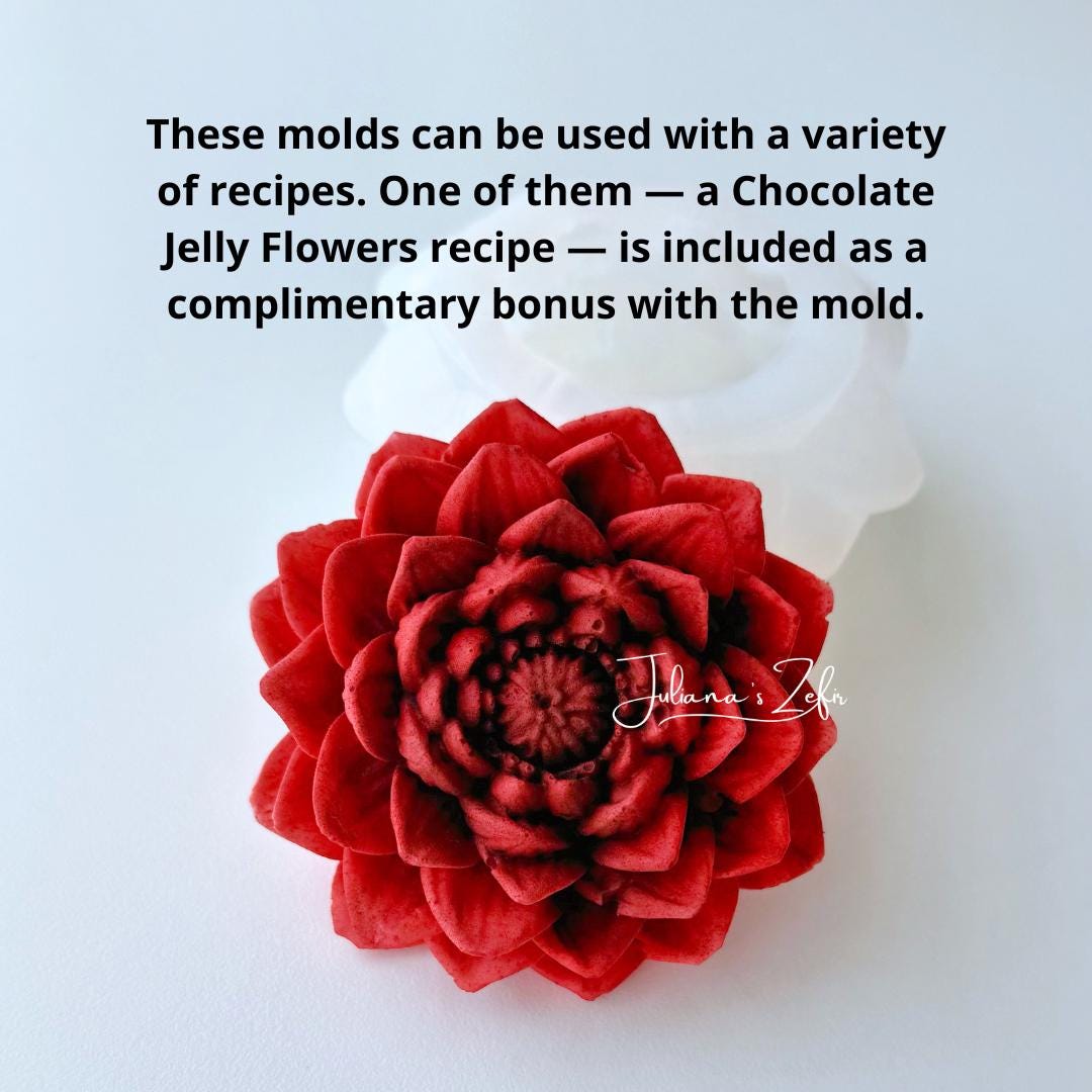 Dahlia Karma Chos Silicone Mold | food grade marshmallow zefir decorating tool