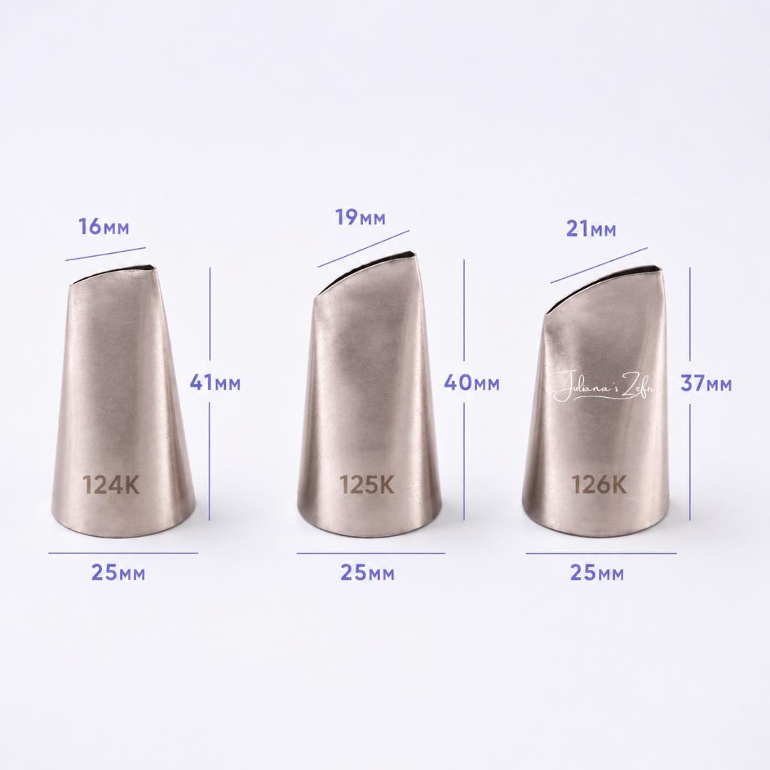 Set of 3 Stainless Steel Flower Piping Nozzles – Narrow Tuned Cake Decorating Tools