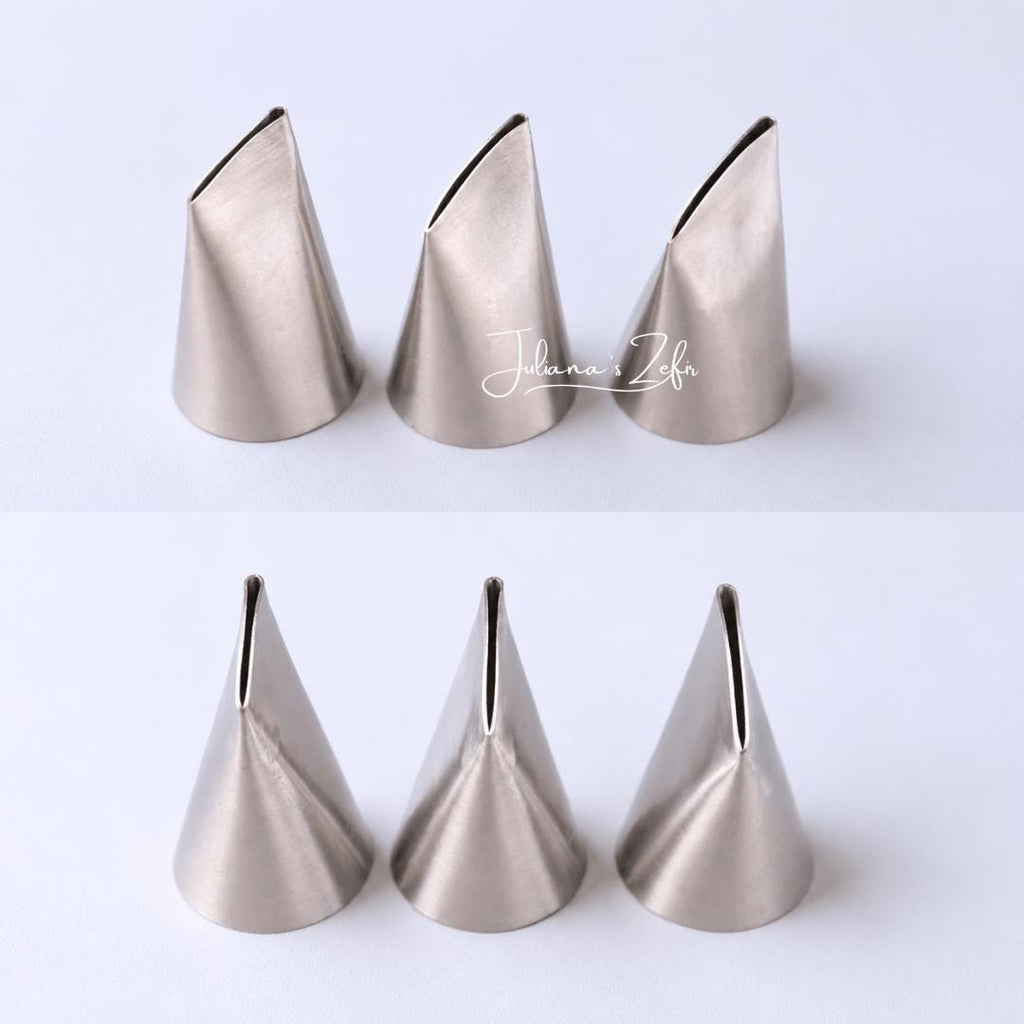 Set of 3 Stainless Steel Flower Piping Nozzles – Narrow Tuned Cake Decorating Tools
