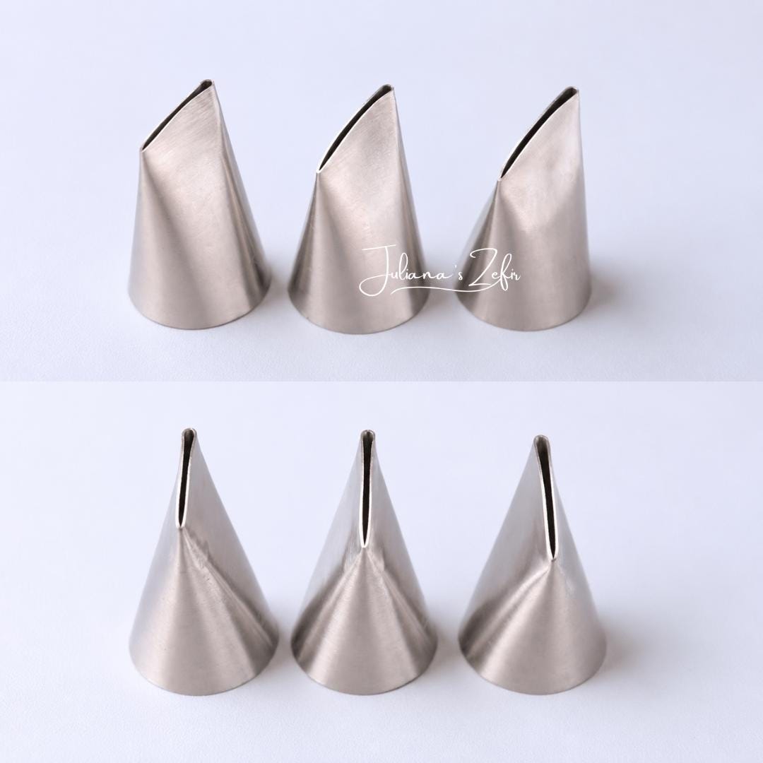 Set of 3 Stainless Steel Flower Piping Nozzles – Narrow Tuned Cake Decorating Tools