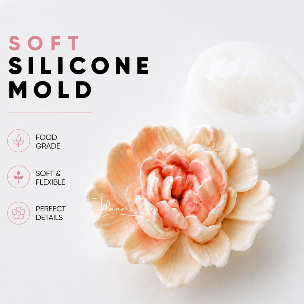 Carnation Heart Soft Silicone Mold | food grade marshmallow zefir decorating tool