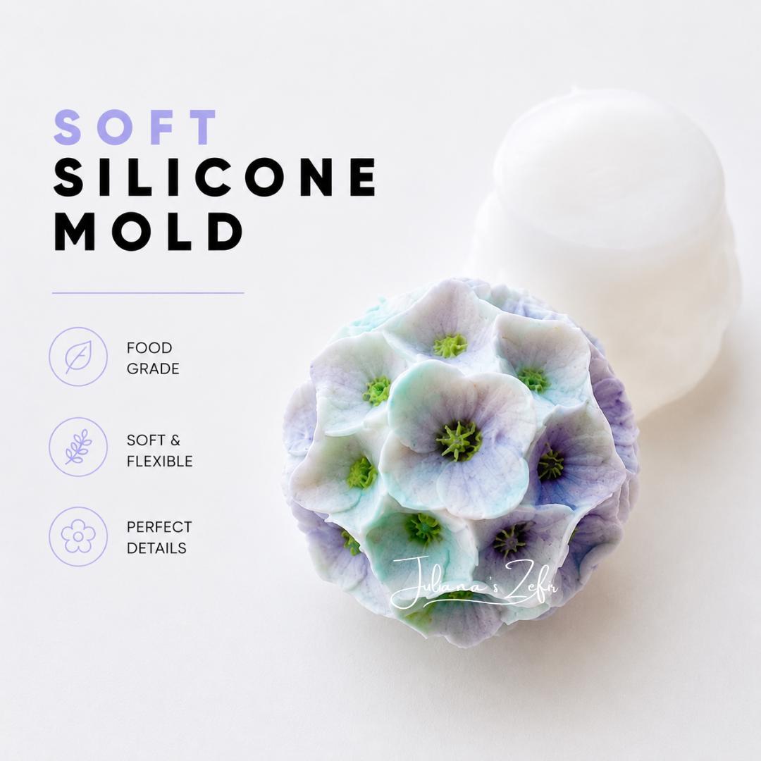 Hydrangea Ball Soft Silicone Mold | food grade marshmallow zefir decorating tool