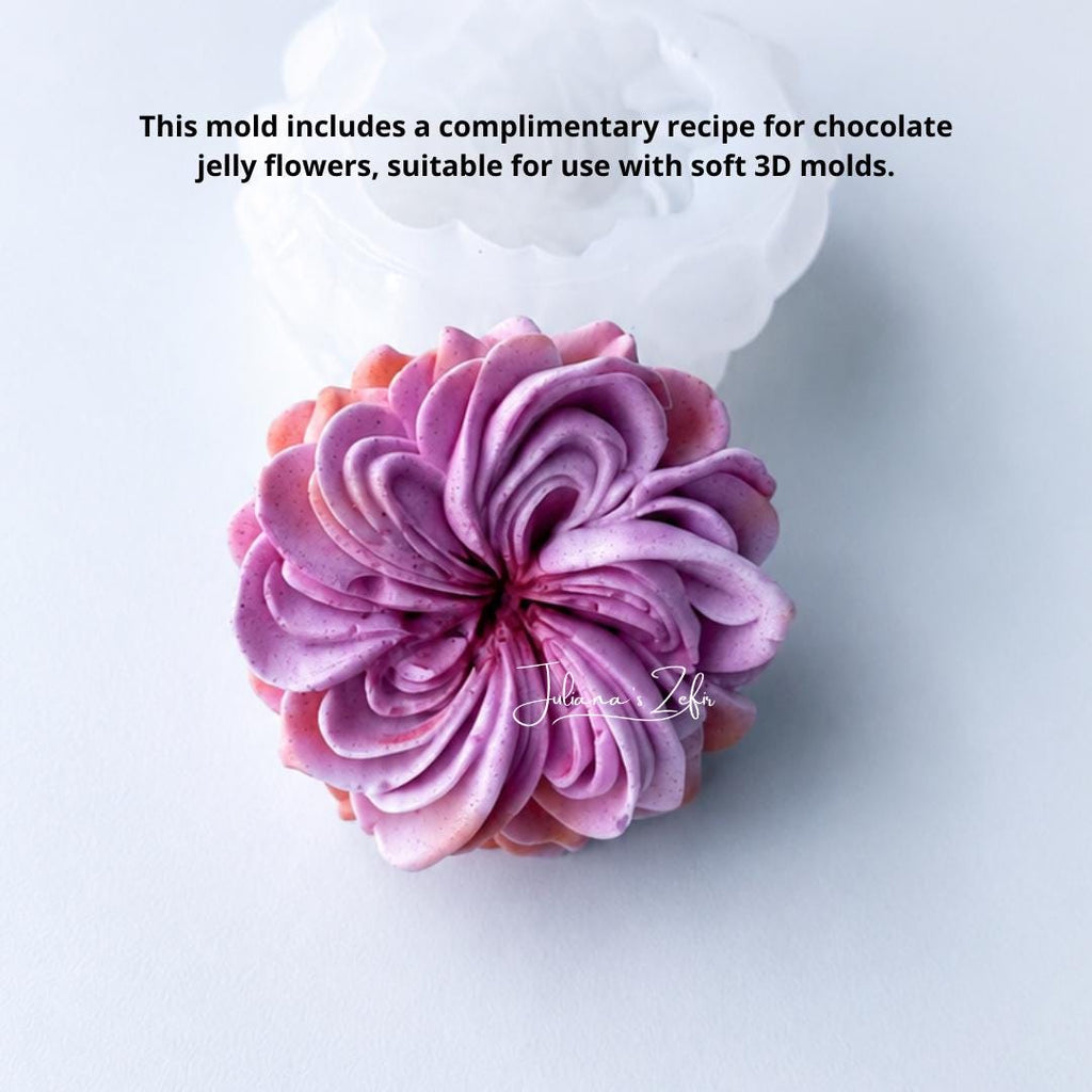 Rose Spiral Soft Silicone Mold | food grade marshmallow zefir decorating tool