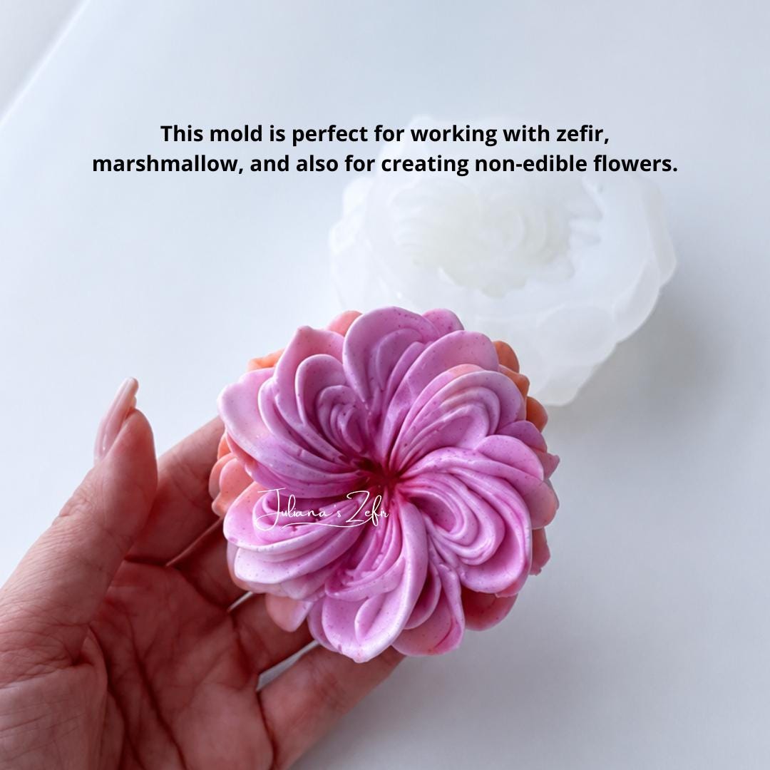 Rose Spiral Soft Silicone Mold | food grade marshmallow zefir decorating tool