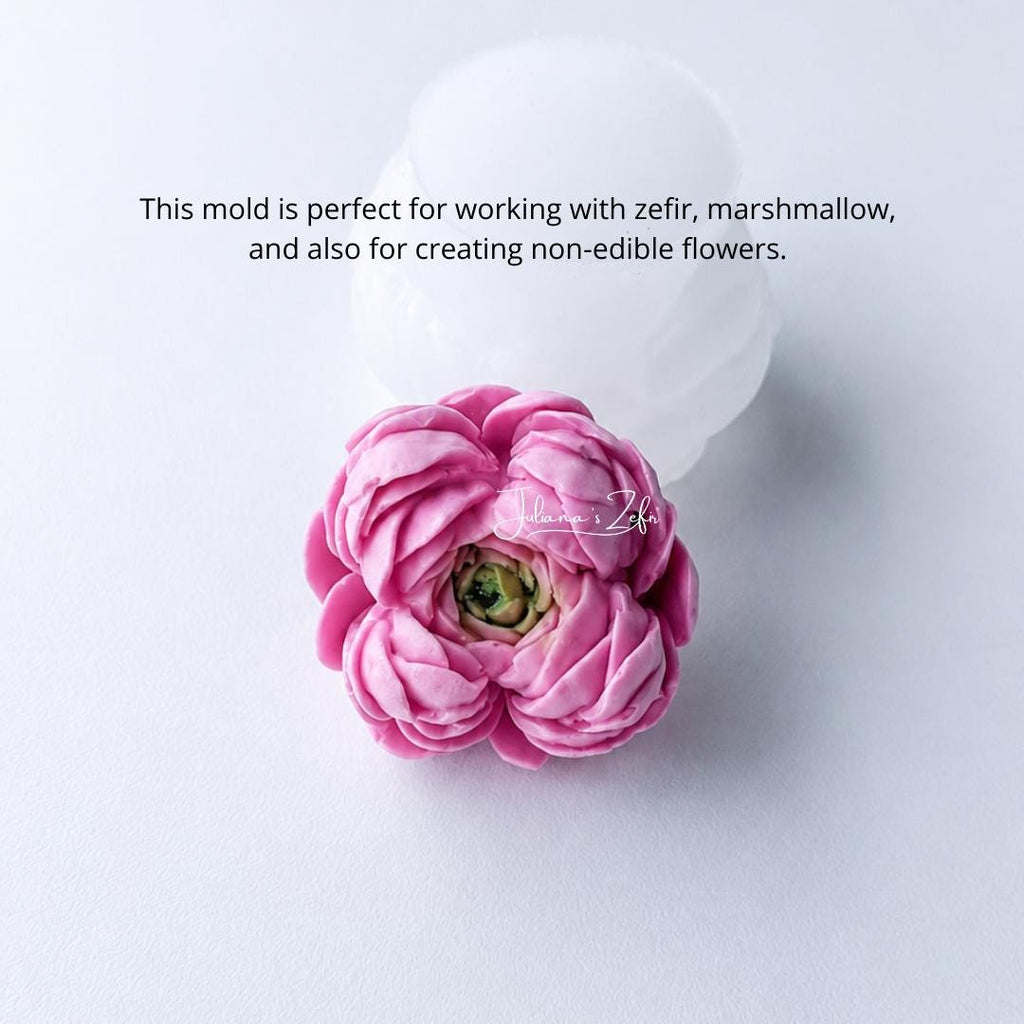 Peony Bud Silicone Mold | food grade marshmallow zefir decorating tool