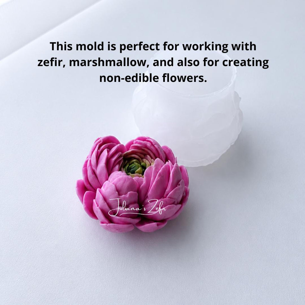 Peony Bud Silicone Mold | food grade marshmallow zefir decorating tool