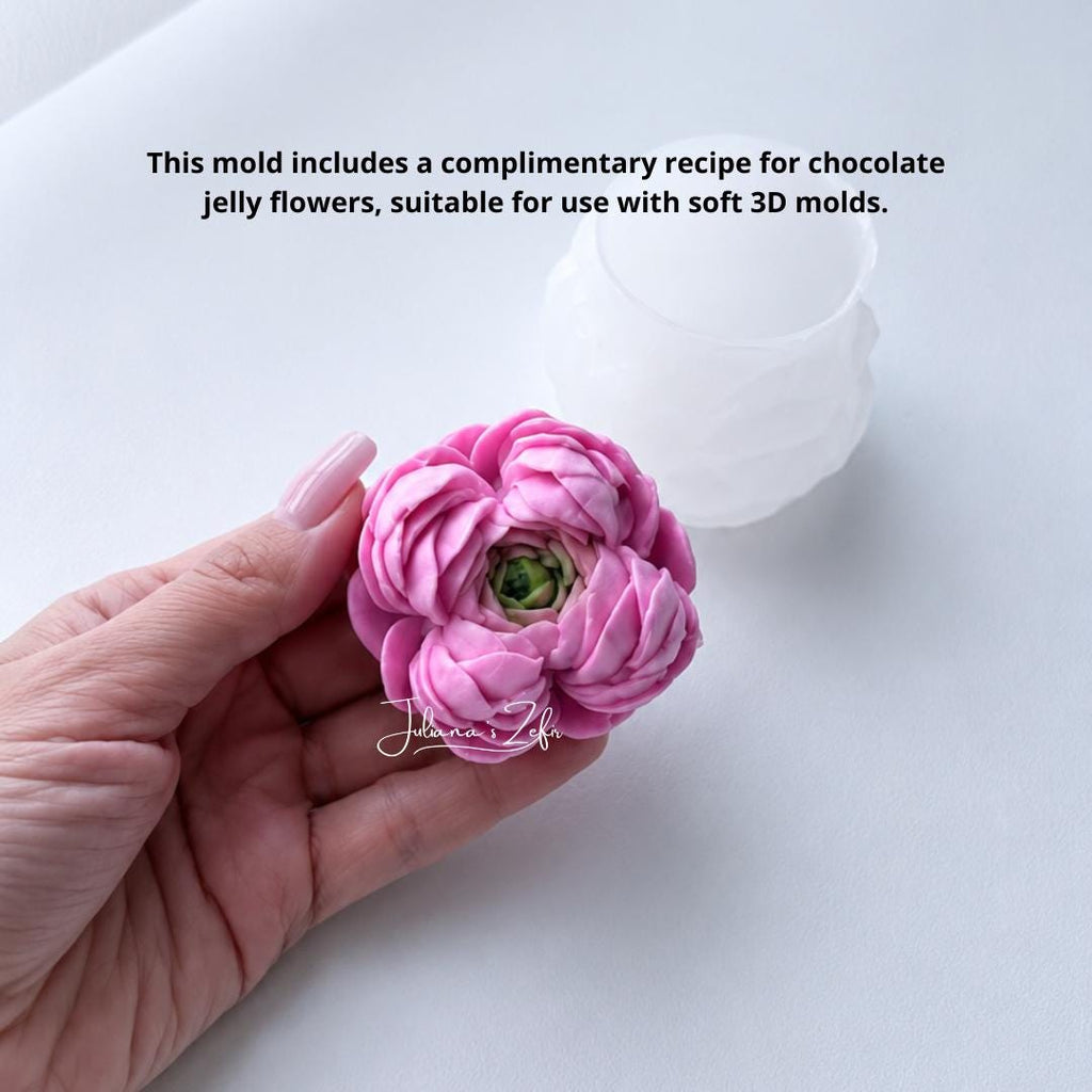 Peony Bud Silicone Mold | food grade marshmallow zefir decorating tool