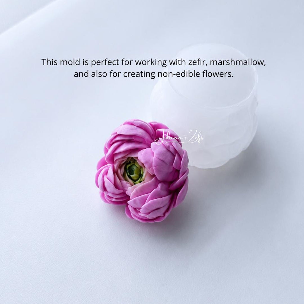 Peony Bud Silicone Mold | food grade marshmallow zefir decorating tool