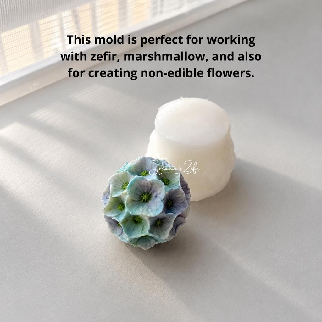Hydrangea Ball Soft Silicone Mold | food grade marshmallow zefir decorating tool