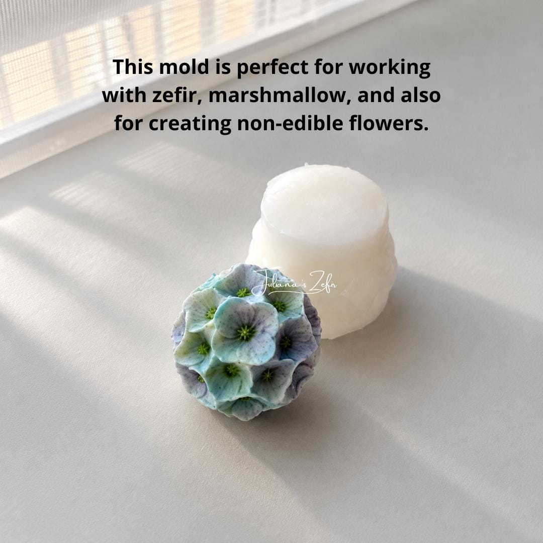 Hydrangea Ball Soft Silicone Mold | food grade marshmallow zefir decorating tool