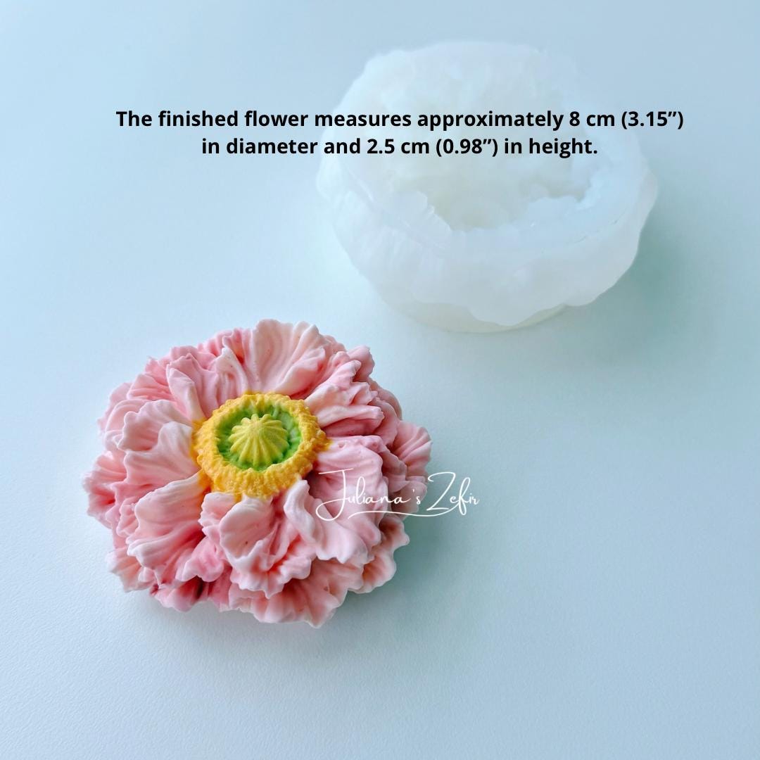 Poppy Pink Ruffles Silicone Mold | food grade marshmallow zefir decorating tool