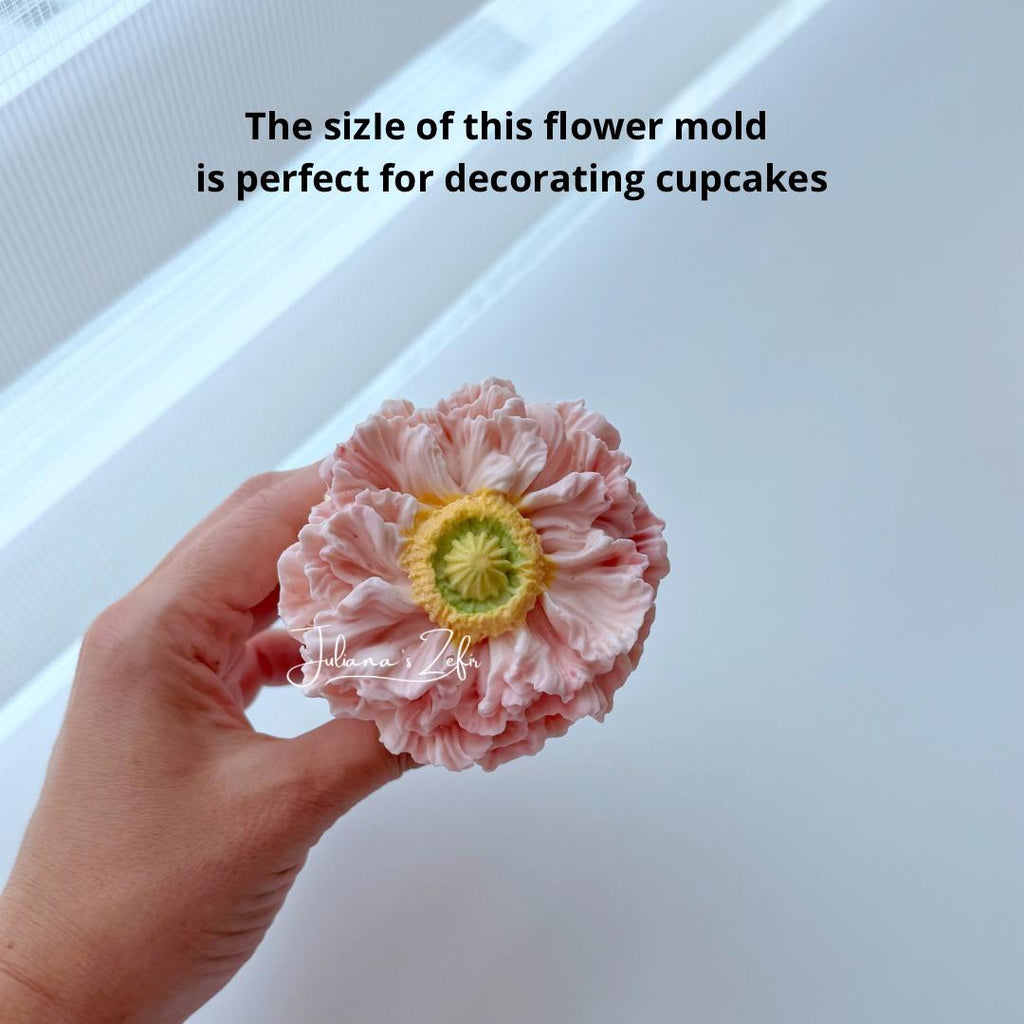 Poppy Pink Ruffles Silicone Mold | food grade marshmallow zefir decorating tool