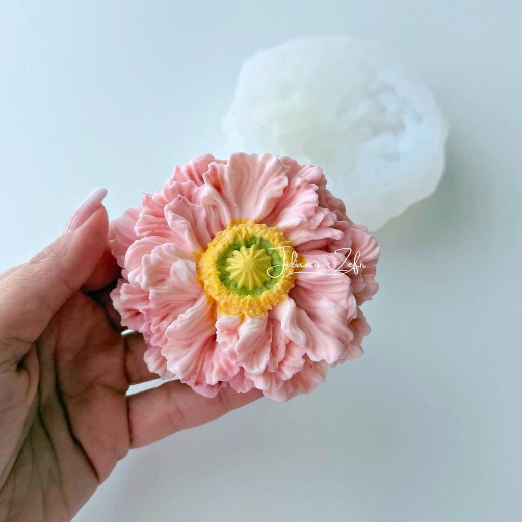 Poppy Pink Ruffles Silicone Mold | food grade marshmallow zefir decorating tool