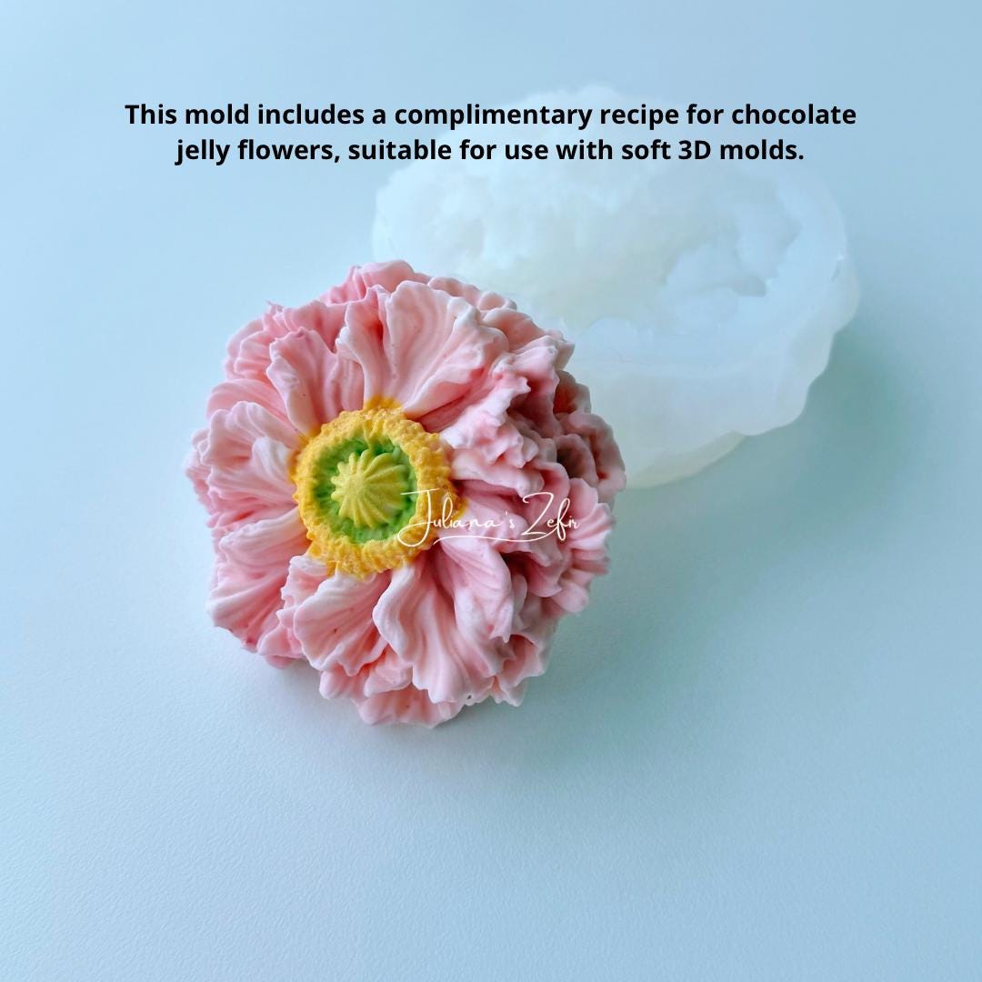 Poppy Pink Ruffles Silicone Mold | food grade marshmallow zefir decorating tool