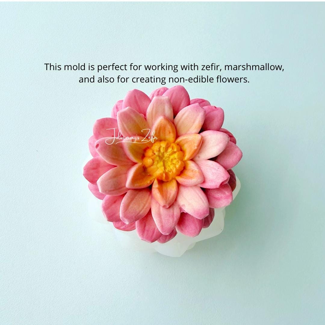 Dahlia Fire Magic Silicone Mold | food grade marshmallow zefir decorating tool