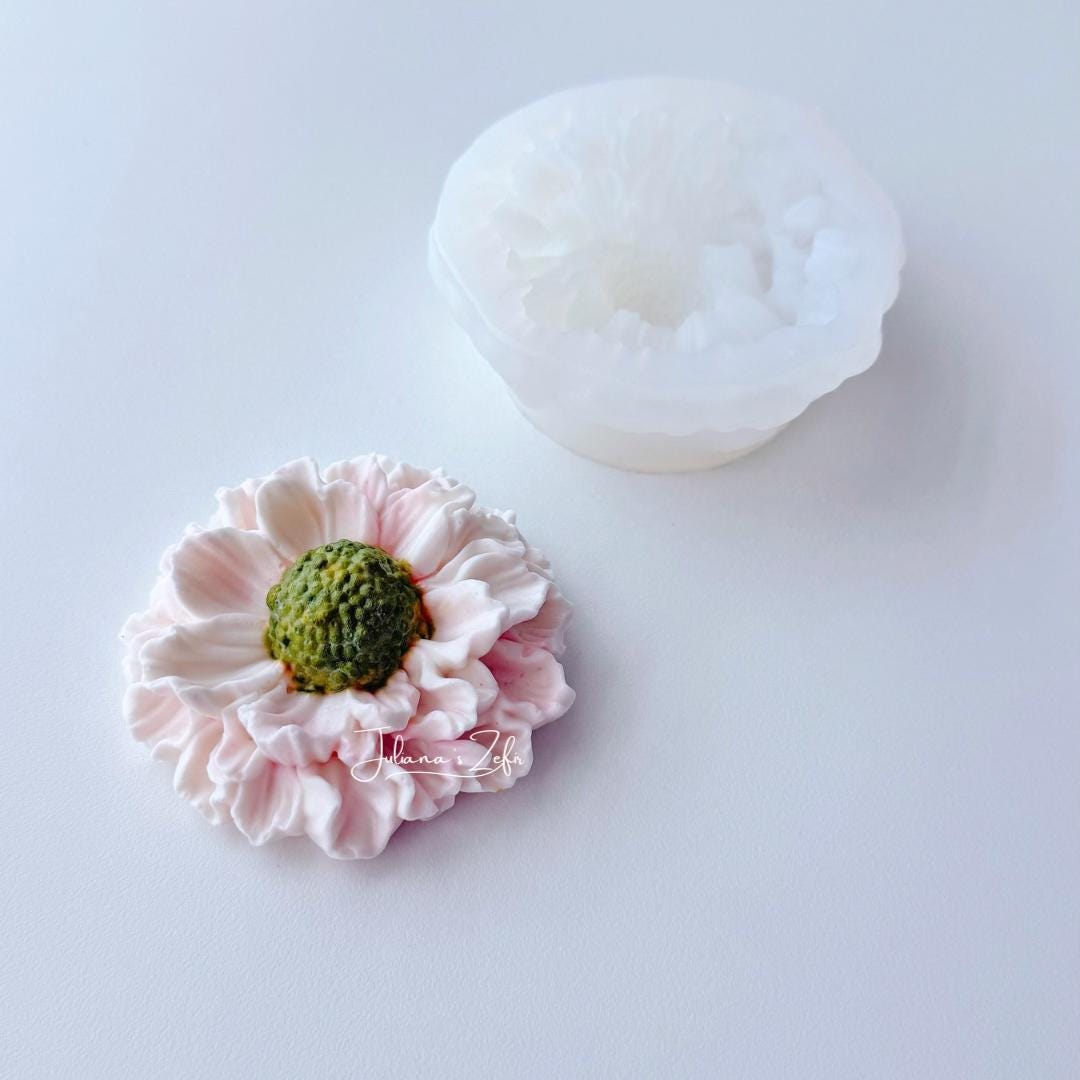 Scabiosa Fama White Silicone Mold | food grade marshmallow zefir decorating tool