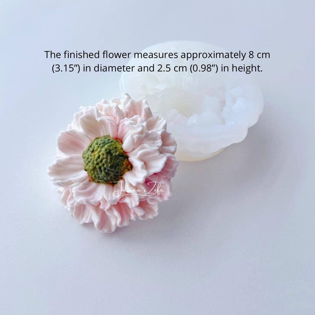 Scabiosa Fama White Silicone Mold | food grade marshmallow zefir decorating tool