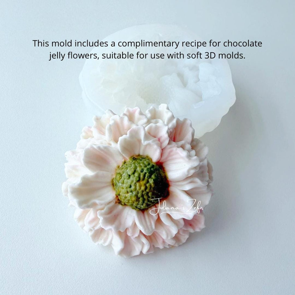Scabiosa Fama White Silicone Mold | food grade marshmallow zefir decorating tool