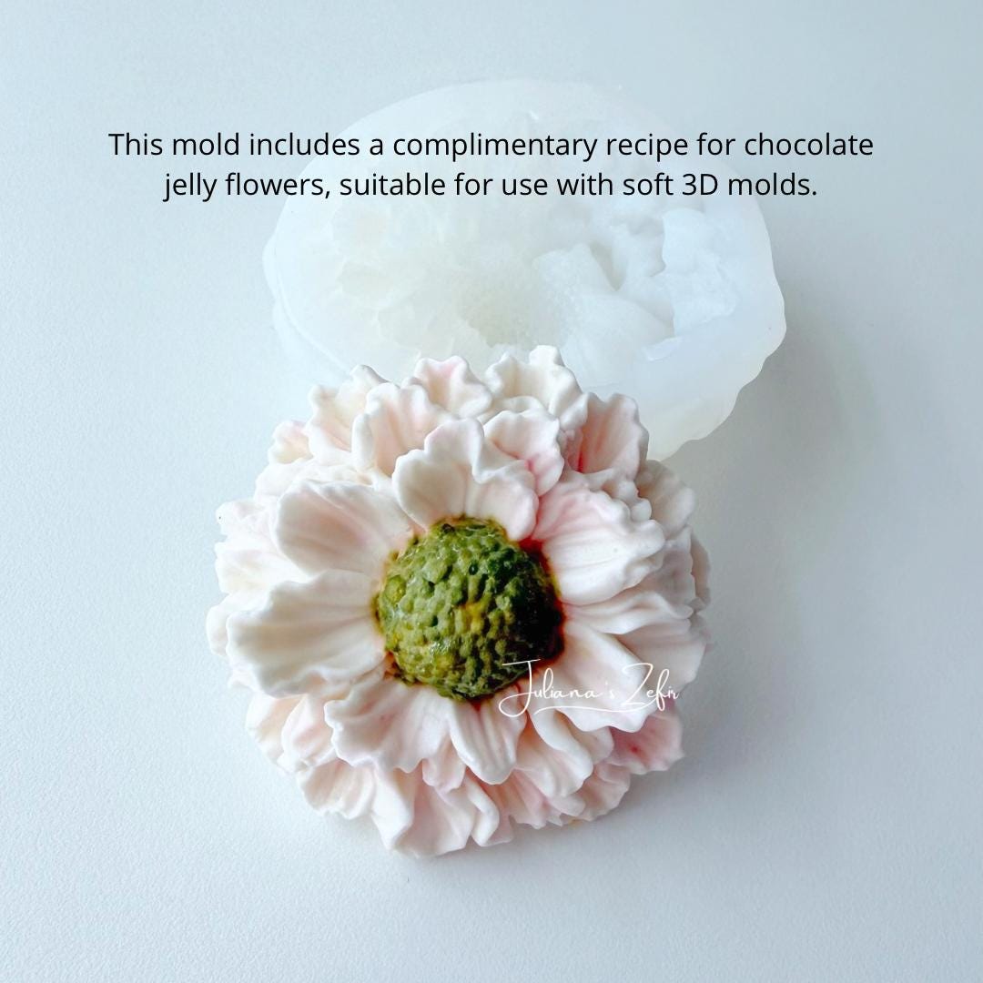 Scabiosa Fama White Silicone Mold | food grade marshmallow zefir decorating tool