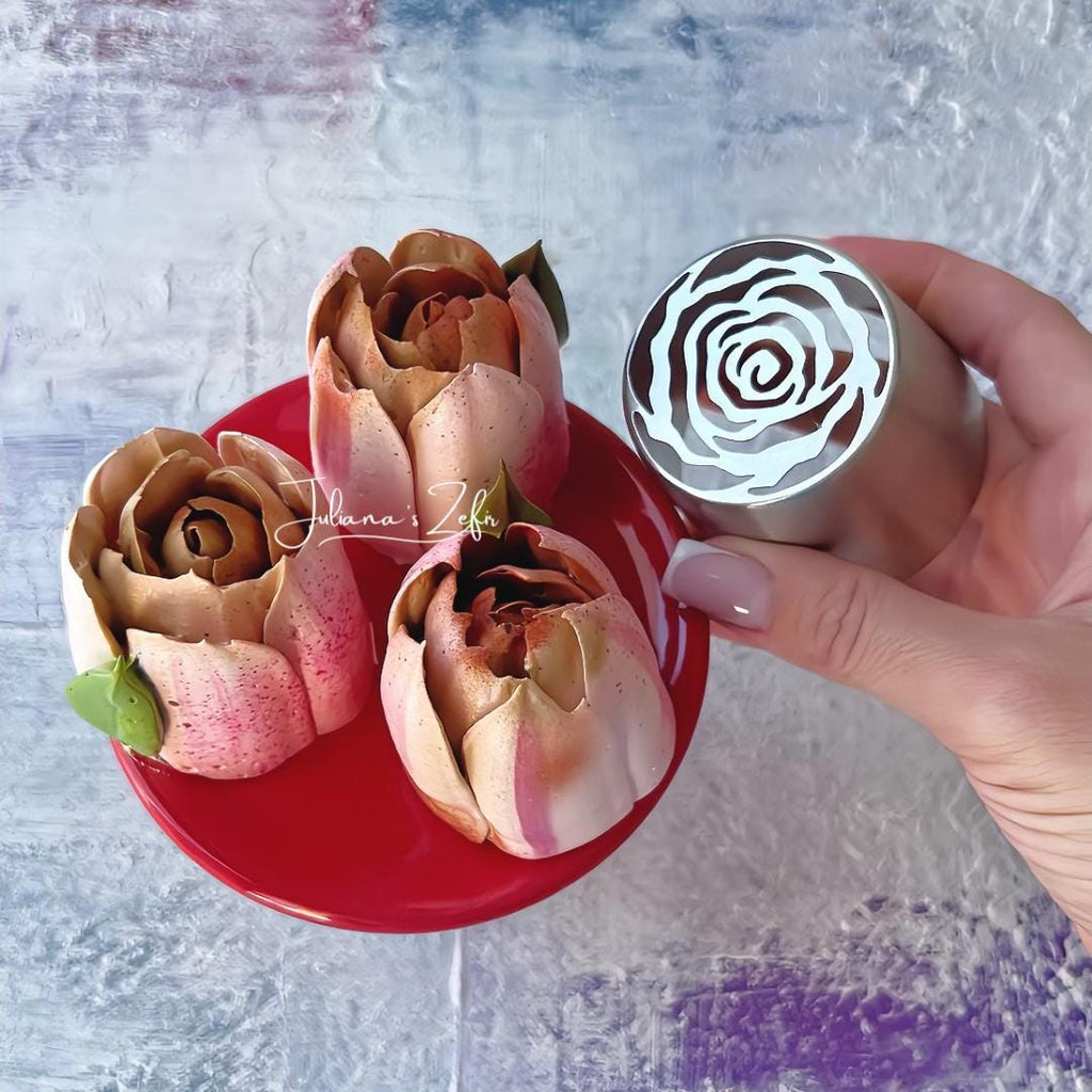 Set of 32 XL Russian Piping Tulip Tips, Stainless Steel Flower Nozzles
