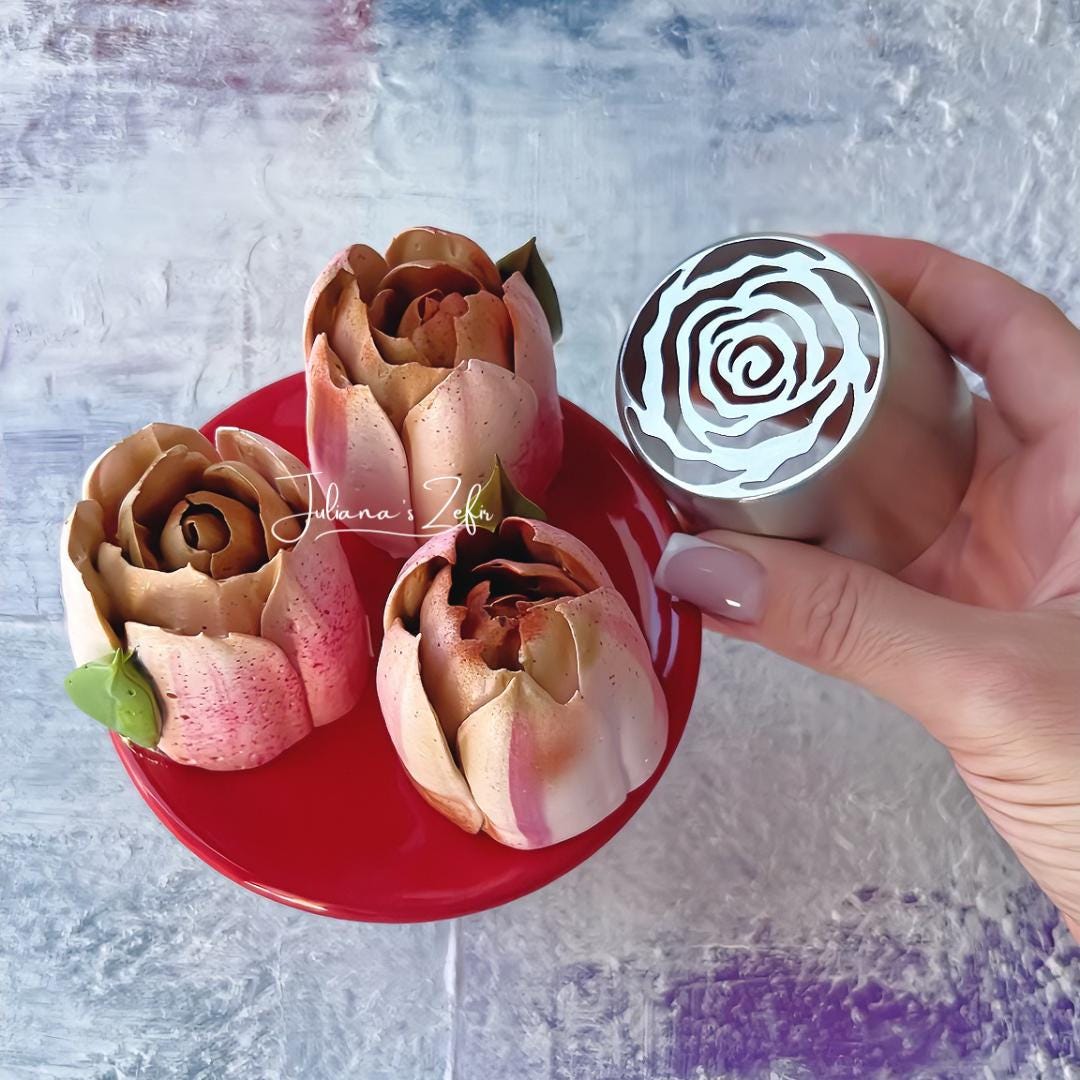 Set of 32 XL Russian Piping Tulip Tips, Stainless Steel Flower Nozzles
