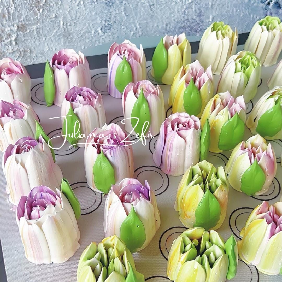 Set of 32 XL Russian Piping Tulip Tips, Stainless Steel Flower Nozzles