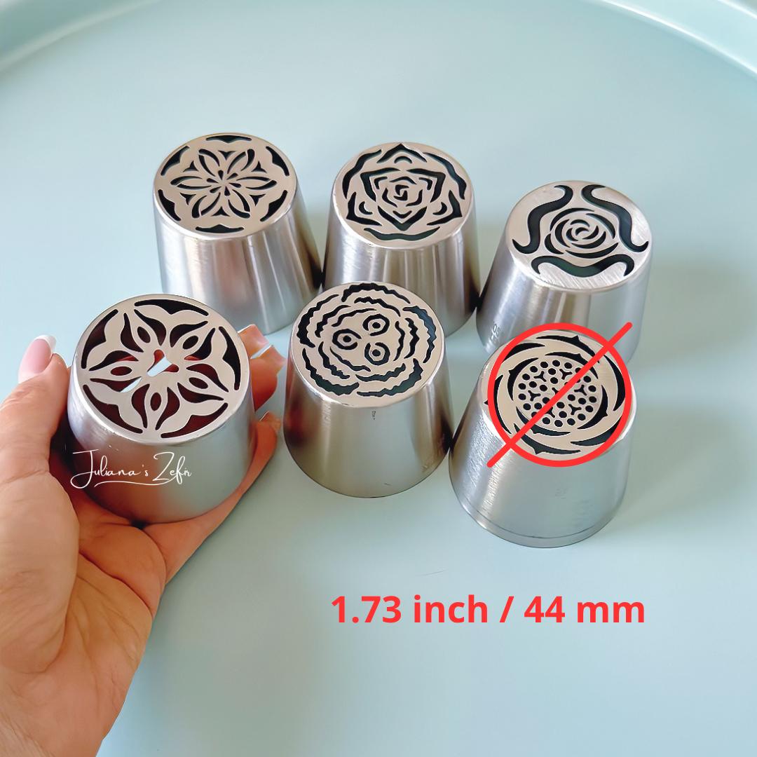 Set of 32 XL Russian Piping Tulip Tips, Stainless Steel Flower Nozzles