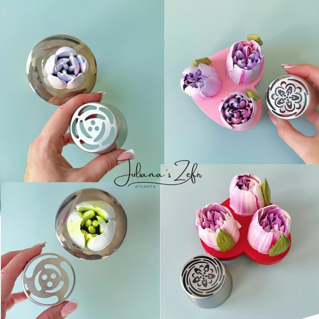 Set of 32 XL Russian Piping Tulip Tips, Stainless Steel Flower Nozzles