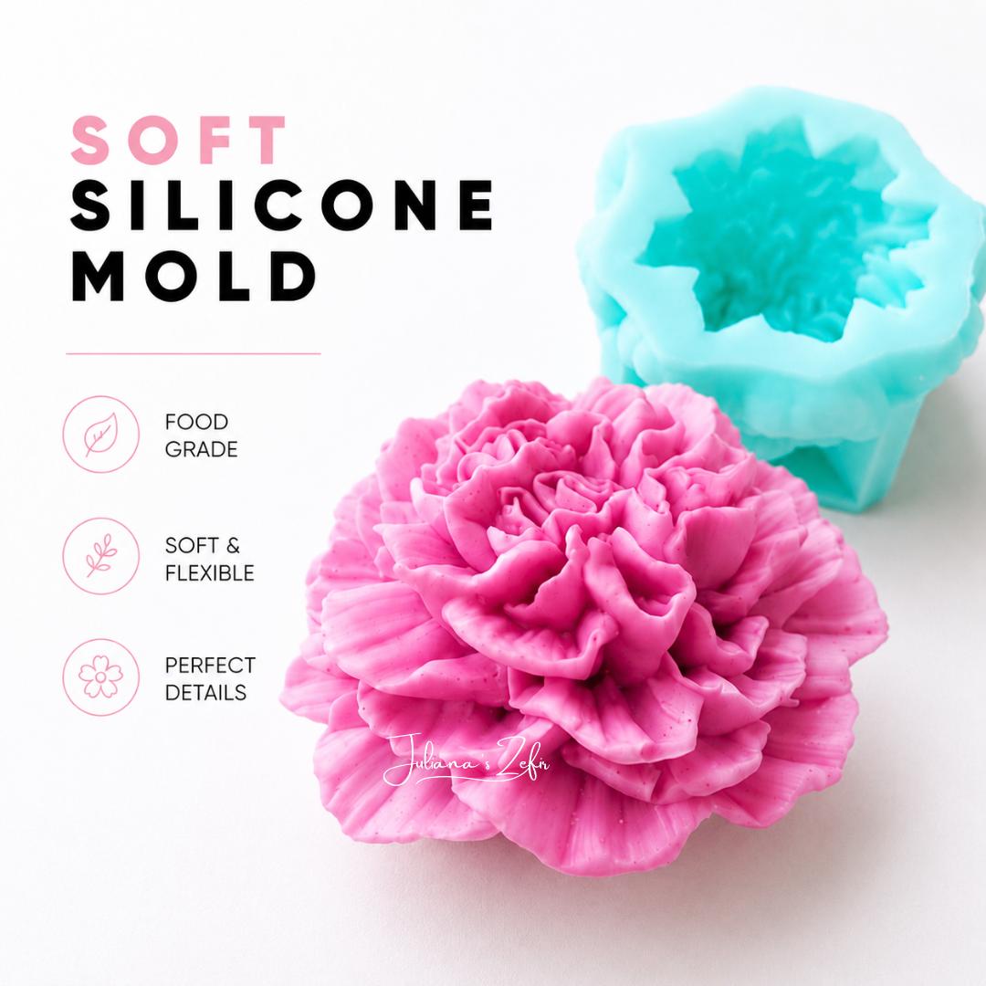 XL Carnation Soft Silicone Mold | food grade marshmallow zefir decorating tool